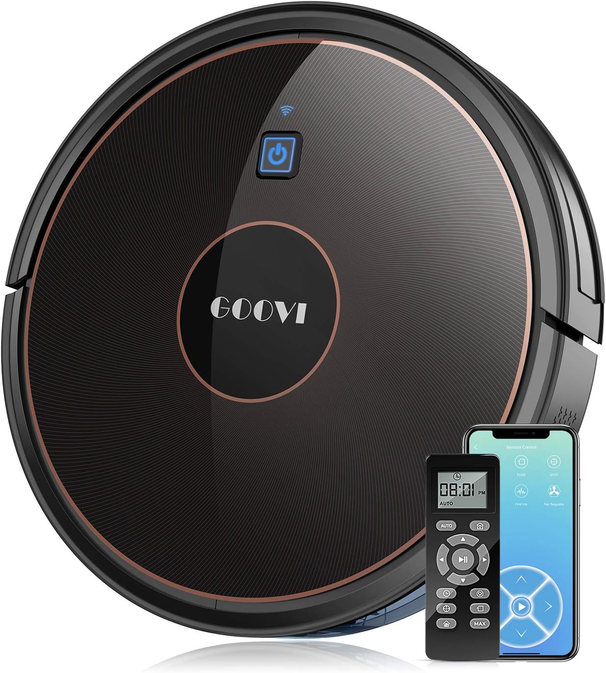 Robot Vacuum, GOOVI by ONSON 1600Pa WiFi Robotic Vacuum Cleaner with Alexa, Self-Charging Vacuum, Pet Hair, Hard Floor, Carpets …