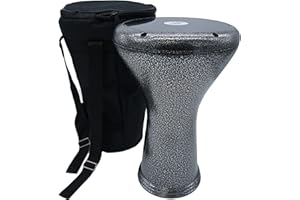 The 17" Zaza Percussion Egyptian Classic Darbuka Doumbek (Silver Body, Black Head)