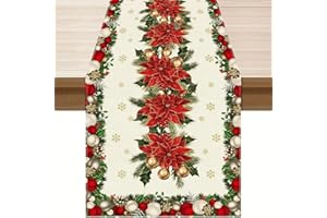 Christmas Table Runner Decoration Winter Holiday Party Supplies, Table Flag, Cover for Home Living Room Door Window Decor(72 
