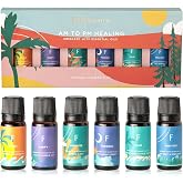 Folkulture Essential Oils Set for Diffuser | Set of 6 Everyday Aromatherapy Oils | Palo Santo, Lavender, Sandalwood, Citrus &amp; Balanced Blend Oils | AM to PM Home Fragrance Oils &amp; Wellness Gift Set