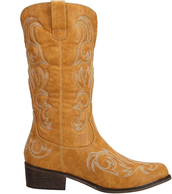 Amazon.com | SheSole Western Cowgirl Cowboy Boots for Women Ladies Wide Calf Embroidered Pointed 