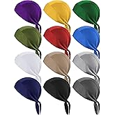 Geyoga 12 Pcs Sweat Wicking Beanie Cap Bandana Skull Cap Breathable Cooling Skull Hats Helmet Liner Pirate Hat for Men Women