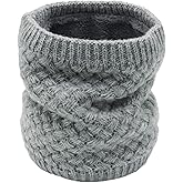 Aiphamy Winter Fleece Lined Knitted Neck Warmer Scarf Neck Gaiter for Women Mens Teens