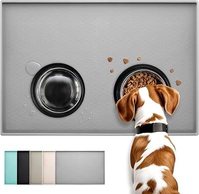 Conlun Dog Food Mat Silicone Anti-Slip 60x40 cm Waterproof Raised Edge