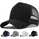 MUNULA Oversize XXL Mesh Trucker Hat Big Head Hats for Men High Crown Baseball Cap Breathable Dad Hat Adjustable 23.6"-25.6"