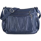ELDA Crossbody Bags For Women Pocketbooks Soft PU Leather Purses and Handbags Multi Pocket Shoulder Bag