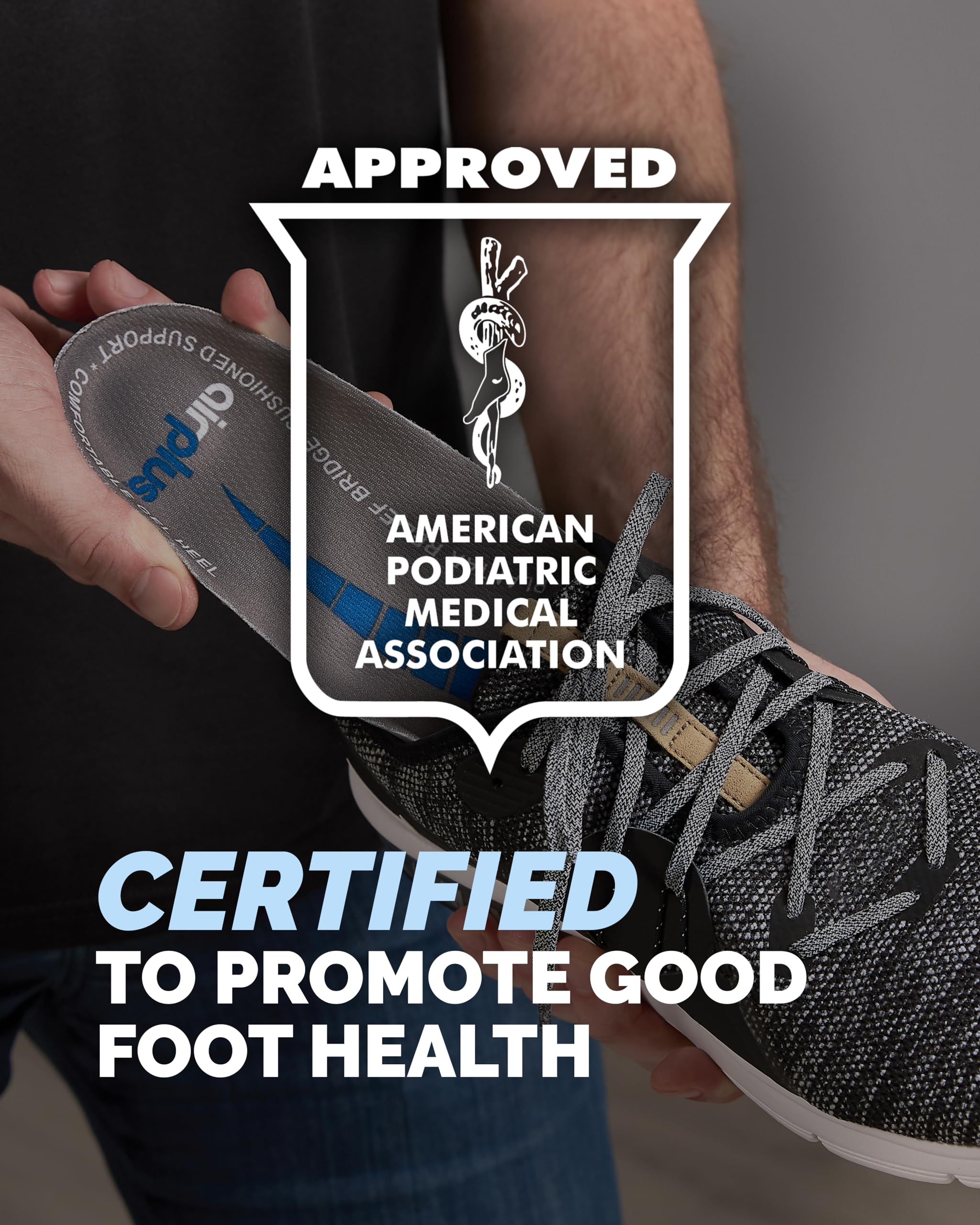 Airplus Plantar Fasciitis Orthotic 3/4 Length Shoe Insole- Foam Shell & Gel Heel - Deep Heel Cup, Full-Foot Arch Support - Soft Cushioning & Stability-APMA Certified-Fits Most Shoes & Boots - Unisex