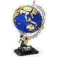 World Map Block Puzzle Set (1455 Pieces), Spinning Globe Model Set, STEM Education Toys for Children, Geography Learning Games, Birthday Presents for Boys and Girls 8-12-14 Years Old