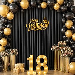 6 Panels Black Backdrop Curtain for Parties Black