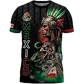 Aztec Shirt for Men, Mexican Flag Shirt, Vintage Mexican Tshirt, Mexico Shirts Men