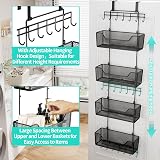 HapiRm Over The Door Organizer with 4 Large Metal Baskets and Hooks view 5
