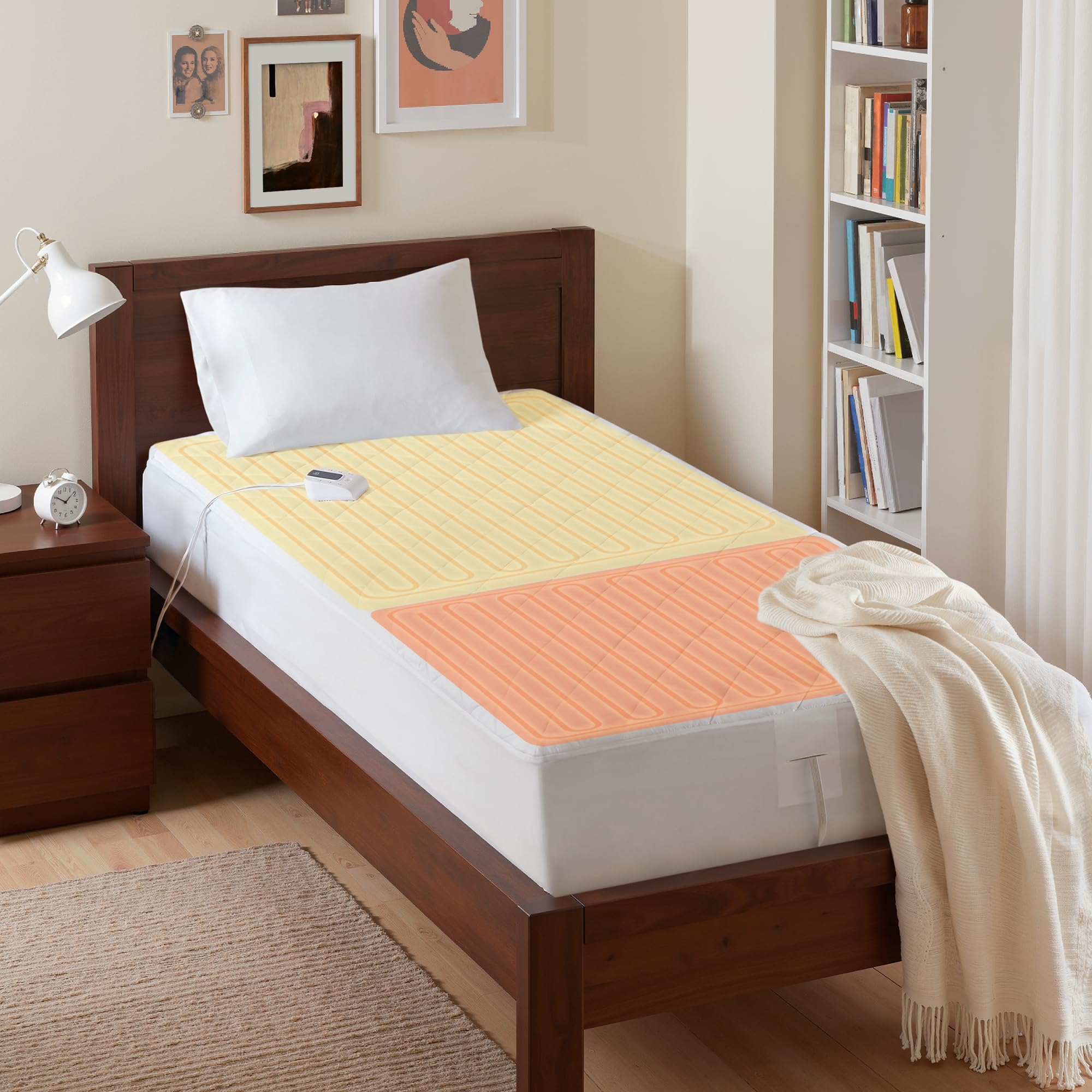 Photo 1 of Serta Multi-Zone Heated Mattress Pad – Single Controller for Personalized Body & Foot Warmth, 10 Heat Settings, Auto Shut-Off, Soft Microfiber, Machine Washable, 15" Deep Pocket – Full Size