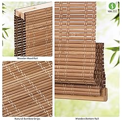 LazBlinds Cordless Bamboo Roman Shades, Light