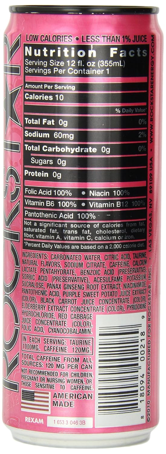 Amazon Com Rockstar Energy Drink Pink Zero Sugar 12 Fl Oz Pack Of 24 Grocery Gourmet Food