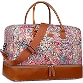Pretty Colorful Travel Duffel Weekender Bag Overnight Bag Carry On with Shoe Compartment for Women HB-10 (HS)