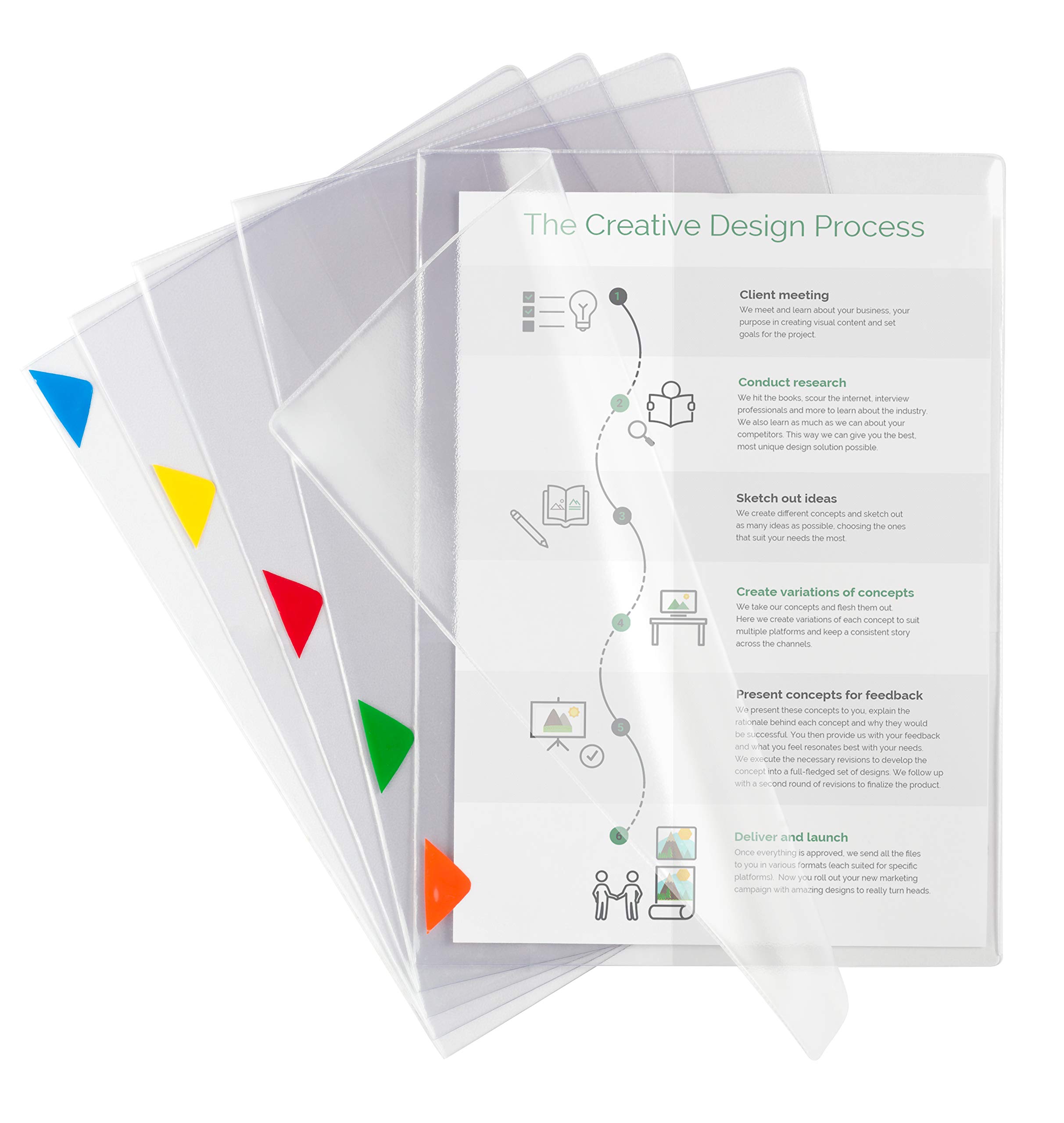 TARIFOLD ES 511559- Pack of 5 A4+ PVC Folders with Flap, Long Life Extra Resistant – Large Capacity, Assorted Colours, 5 Units