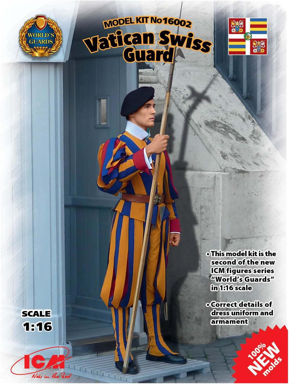 ICM 016002 1:16 Vatican Swiss Guard Model Kit, Black, Medium