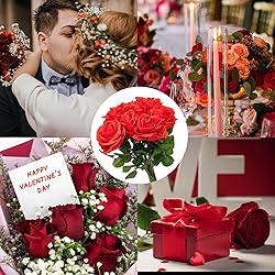 Softflame Artificial/Fake/Faux Flowers - Rose Red