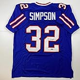 Facsimile Autographed OJ O.J. Simpson Buffalo Blue Reprint Laser Auto Football Jersey Size Men's XL