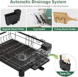 MAJALiS 2 Tier Dish Drainer Rack Stainless Steel Anti Rust Black view 4