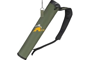 SUNYA Archery Arrow Quiver with Shoulder Carrying Belt. Back Arrow Bag Holder and Side Waist Hip Quiver - Two in One for Practice