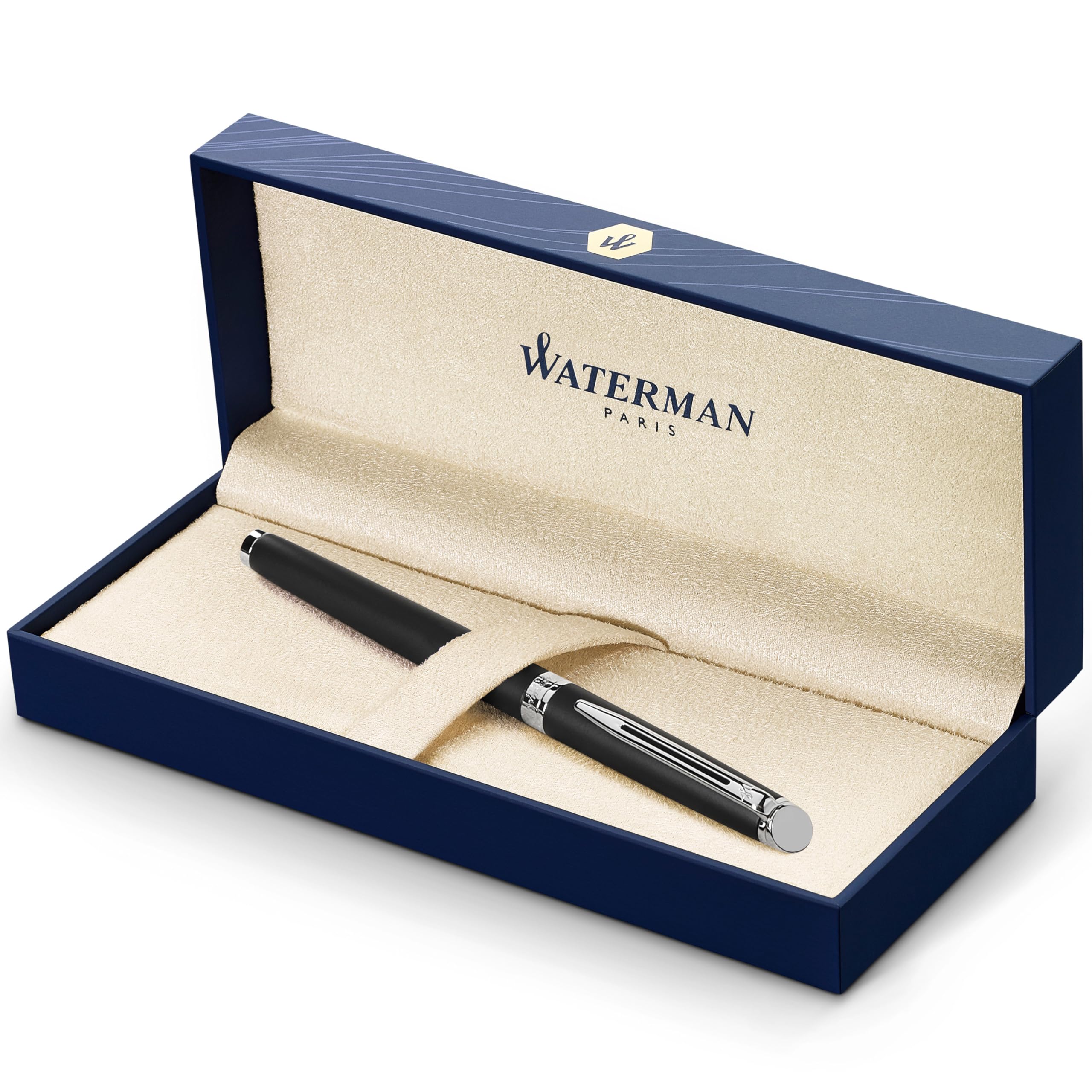 Waterman Hémisphère Rollerball Pen | Matte Black with Chrome Trim | Fine Point | Black Ink | Gift Box — image 1