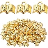 100pcs Open Books Charms Bible Book Charms Book Pendant Charm Craft Supplies for Jewelry DIY Necklace Bracelet Making Accessory