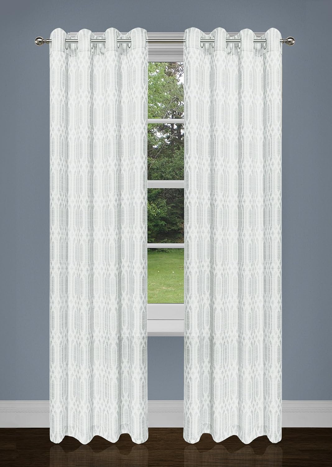 Amazon Com Safdie Co 2 Pcs Set Curtain Panel Two Tone Jacq 84l