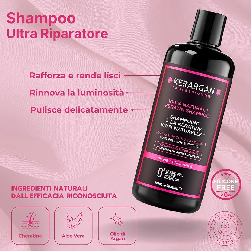 - Keratine Shampoo & Hoofdhuid Scrub Duo - 500ml+250ml
