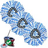 3 Pack Spin Mop Replacement Head Compatible with RinseClean 2-Tank System | Microfiber, Machine Washable, Reusable, Easy to Clean, Suitable for Sealed Hardwood, Tile, Laminate &amp; Marble Floors