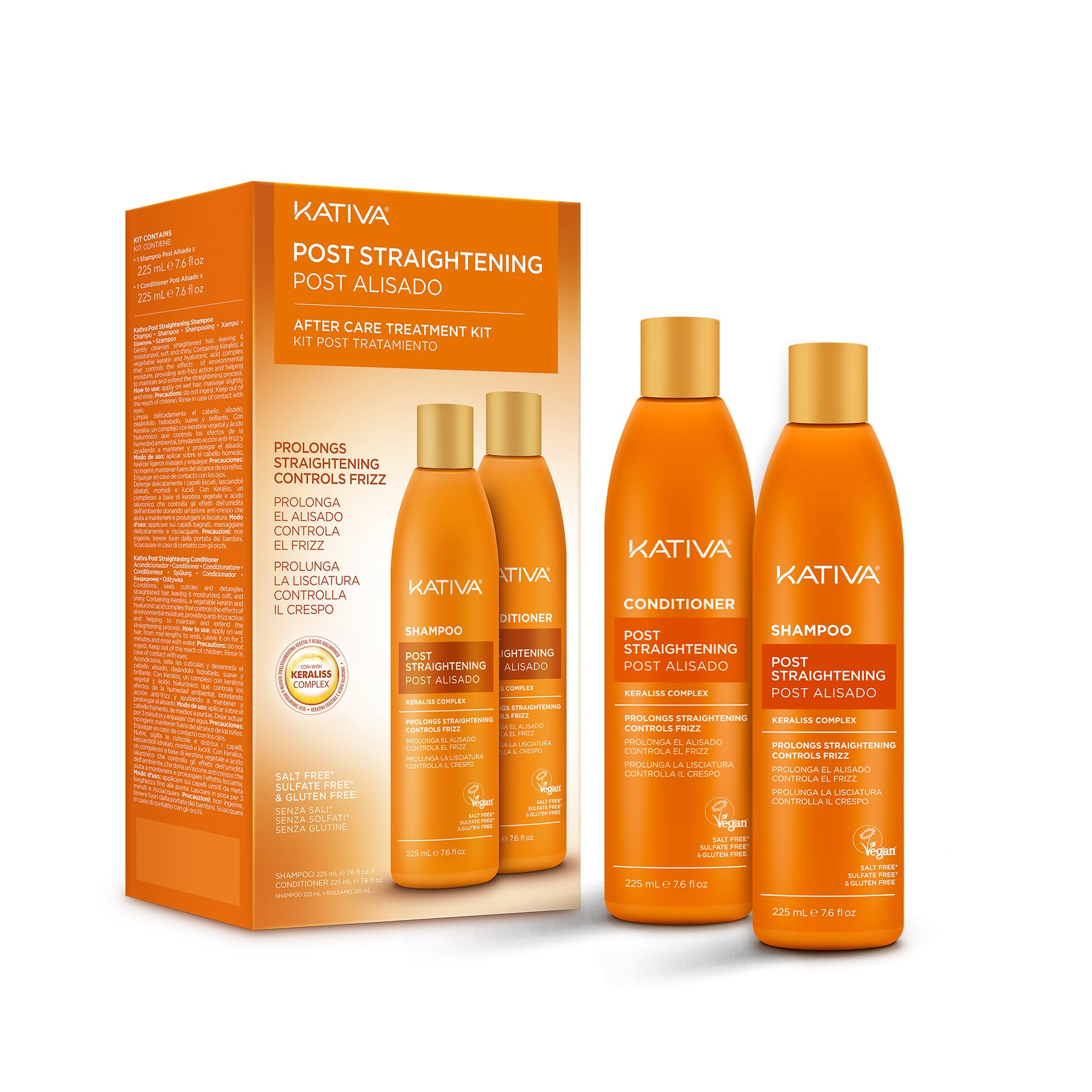 Kativa Maintenance Kit Post Straightening 2 Units | Shampoo and Conditioner Post Treatment || Extends the Duration of Straightening | Provides Hydration | Eliminates Frizz | Professional Quality