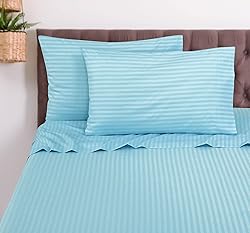 ROYALE LINEN Striped Bed Sheet Set - Brushed