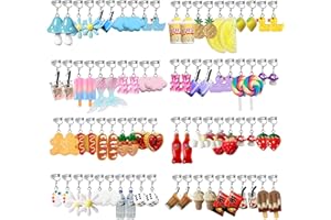 GIFIKOI 30-40 Pairs Clip On Earrings Cute Weird Funny Earring for Women Kawaii Aesthetic Non Pierced Fun Dangle Drop Earring Set…