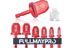 FULLMAYPRO HVAC Repairing Kit，Air Conditioner Copper Tube Expander Swaging Tool ，1/4'' Hex Shank Manual Copper Pipe Swage Tool，Expander Boring Drill Bit 1/4'', 3/8'',1/2'',5/8'',3/4'',7/8'' Bits Set