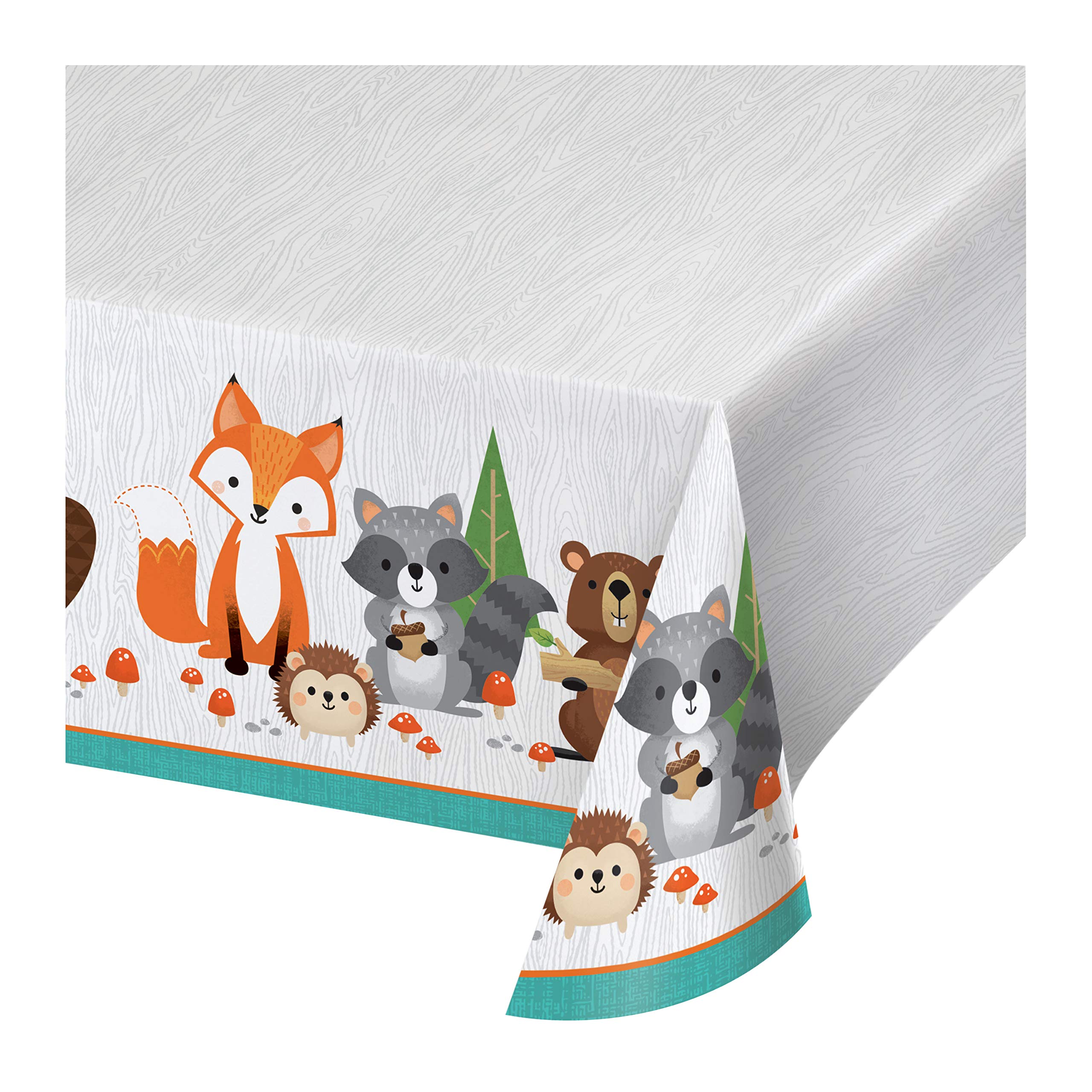Creative Party PC343959 Wild One Woodland Animals Plastic Tablecover-1 Pc 343959