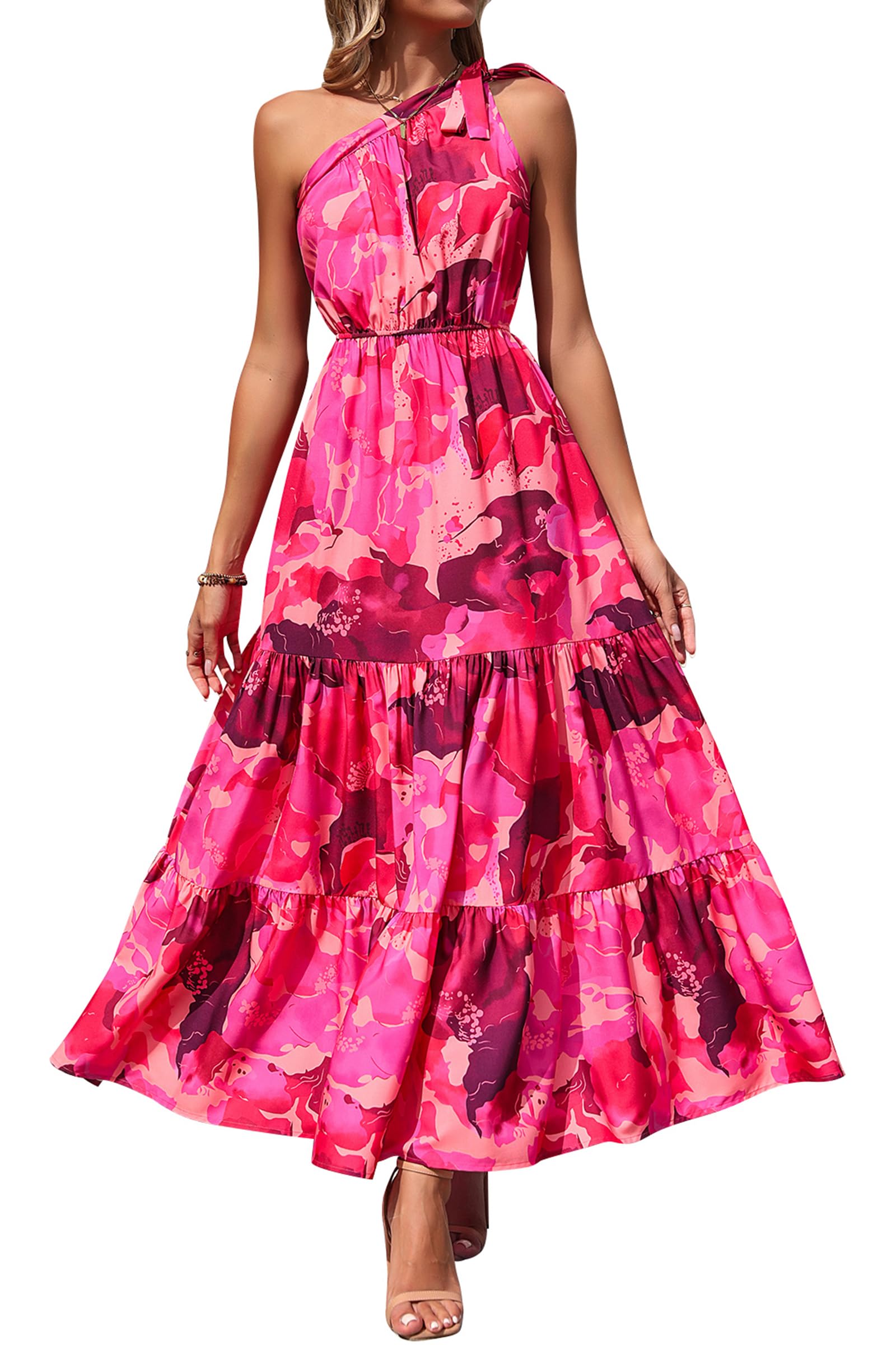 women's summer floral ruffled dress