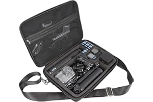 PellKing Large Carrying Surface-Waterproof Case for GoPro 12,11,10,9 Camera,Hard Shell Bag with EVA Liner Compatible for GoPro hero 10,with Fully Customizable Interior Carry Handle and Carabiner Loop