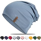 Slouchy Beanie for Women Cotton Beanies Hats Men Lightweight Soft Chemo Headwear Warm Skull Cap for All Seasons