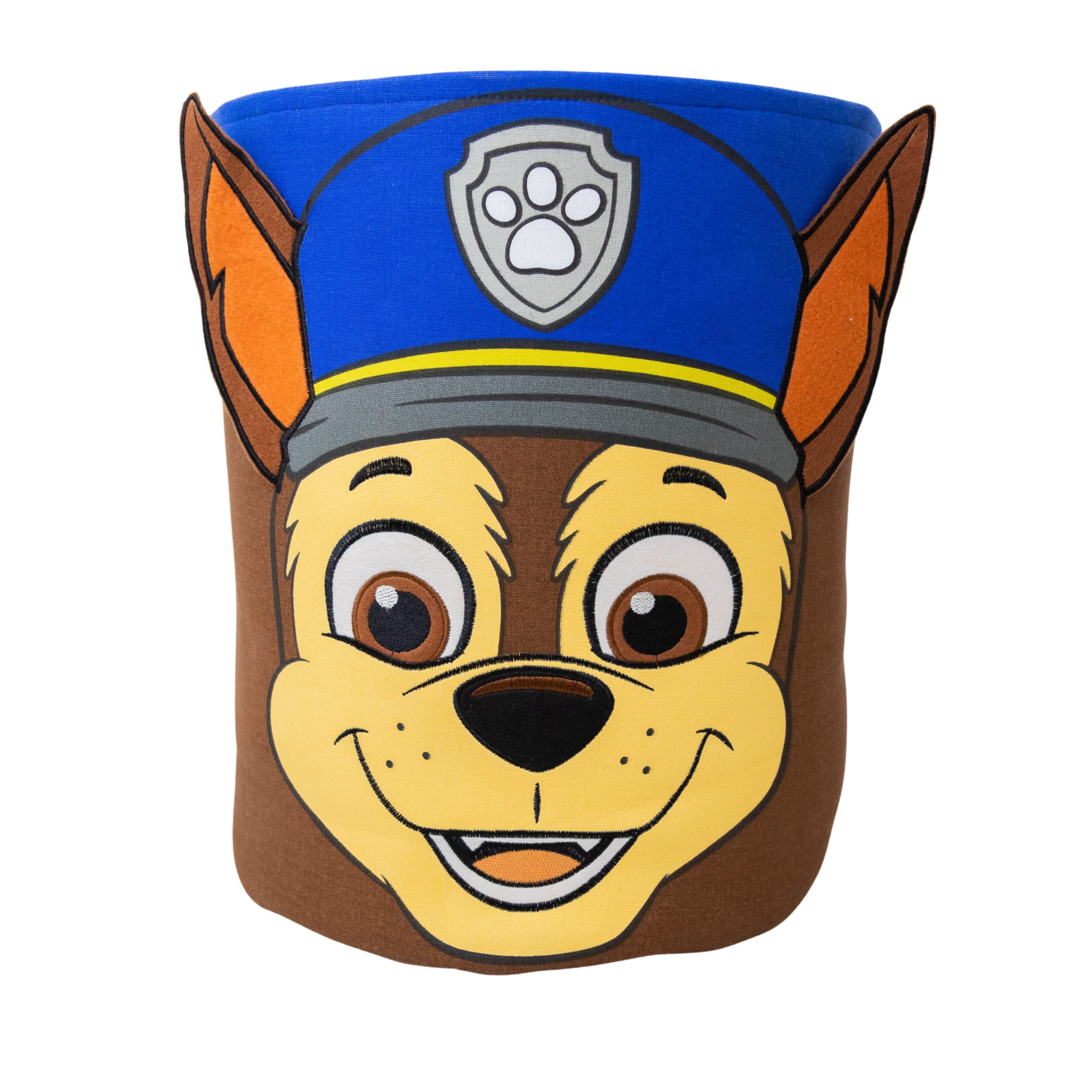 Paw Patrol Official Storage Bin | Chase Head Design, Toy Box Laundry Basket | Organiser For Children's Bedroom, Kids Playroom | 38 x 31 x 31cm Cotton Canvas