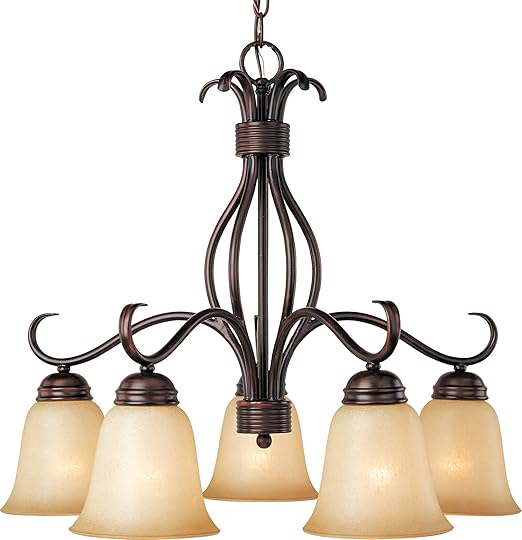 Amazon Com Maxim Lighting 10124wsoi Basix 5 Light Chandelier Down