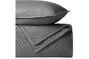 BIOWEAVES 100% Organic Cotton Quilt Twin Size - Diamond Stitched Quilted bedspreads - All Season Oversized Coverlet Set - GOTS Certified Bedding Set | 1 Quilt & 1 Pillow Sham