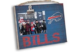 Fan Creations Buffalo Bills NFL Wooden Photo Holder with Clip Decorative Team Picture Frame- Versatile for Wall or Tabletop- Holds 4x6 Print- Sport Your Bills Pride