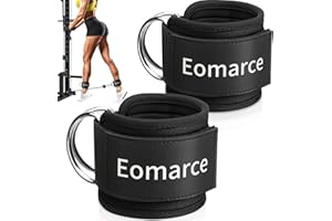 Eomarce 2PCS Set Premium Cable Kick Back Ankle Straps for Cable Machines Women & Men, Glute Kickback Ankle Strap for Workout, Ankle Cuff Cable Attachment Wraps weights, Tobilleras Para Mujer Gym Leg