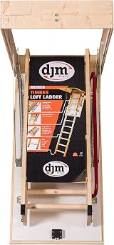 DJM Direct Timber Deluxe 3-Section Loft Ladder 1150x575mm Insulated Hatch FSC view 8