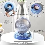 Movdyka 6cm 2.36in 3D Solar System Crystal Ball Base Lights Gift view 3