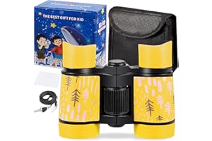 Kid Binoculars Shock Proof Toy Binoculars Set - Bird Watching - Educational Learning - Presents for Kids - Children Gifts - B