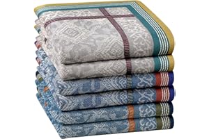PACGOTH Handkerchiefs for Men, Soft Cotton Men’s Handkerchiefs, Stripe Hankies for Men, Assorted Hankies, 17x17 3/6 PCs
