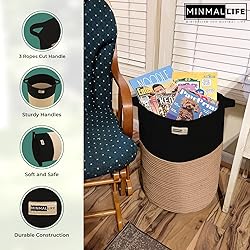 Minmallife Cotton Rope Basket for Storage with