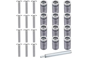 MorningRo 25 Piece Kit - Hurricane Shutter Hardware Hurricane Sidewalk Bolt Kit Stainless Steel 18-8 Hardware Bolt Combo with Masonry Anchors & Set Tool for Masonry Walls(25, 1/4-20 x 1-1/4 Inch)