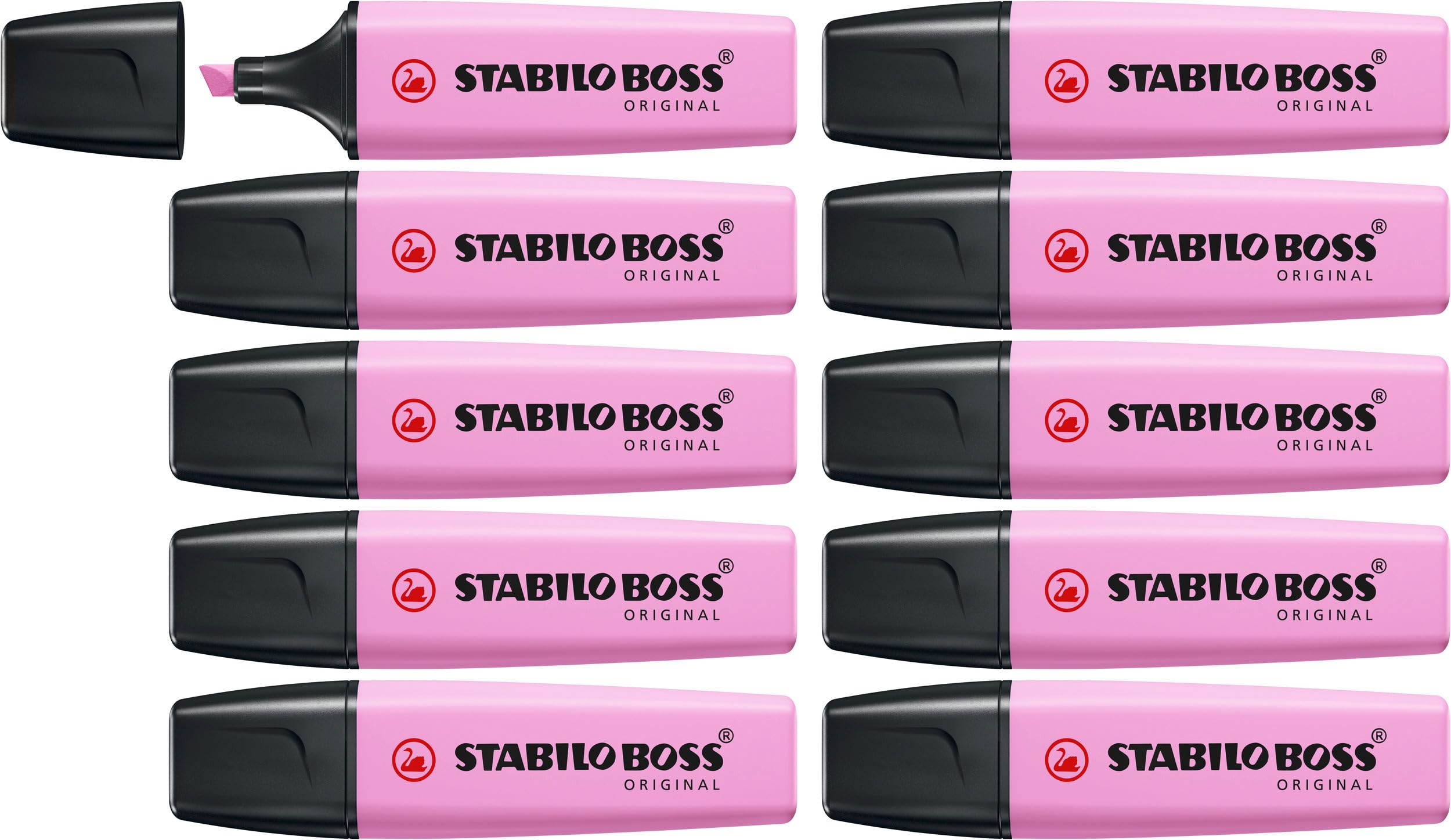 STABILO BOSS ORIGINAL Pastel - Highlighter - Pack of 10 - Frozen Fuchsia